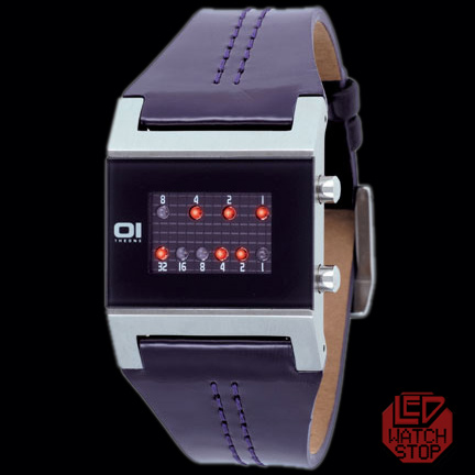 Binary LED Watch, KERALA TRANCE - Ladies - Purple