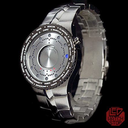 SOLSUNO - Unique LED Watch w/ Alarm & Rotating Bezel